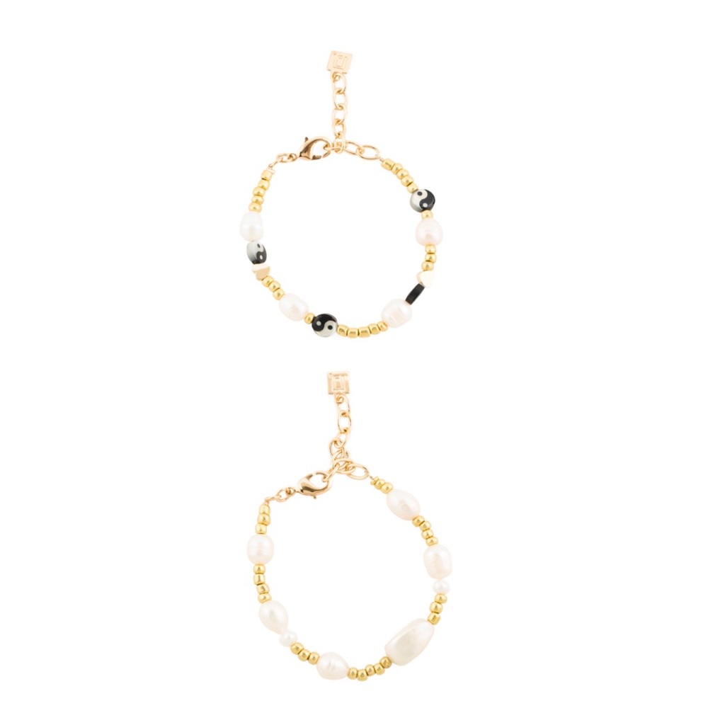 DANNIJO Valeria Bracelet Freshwater Pearl Yin Yang set NWT - Picture 5 of 16